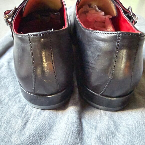 Alexander McQueen Triple Monk Strap Black Dress Shoe with Steel Tip - sz 41 - Picture 6 of 11